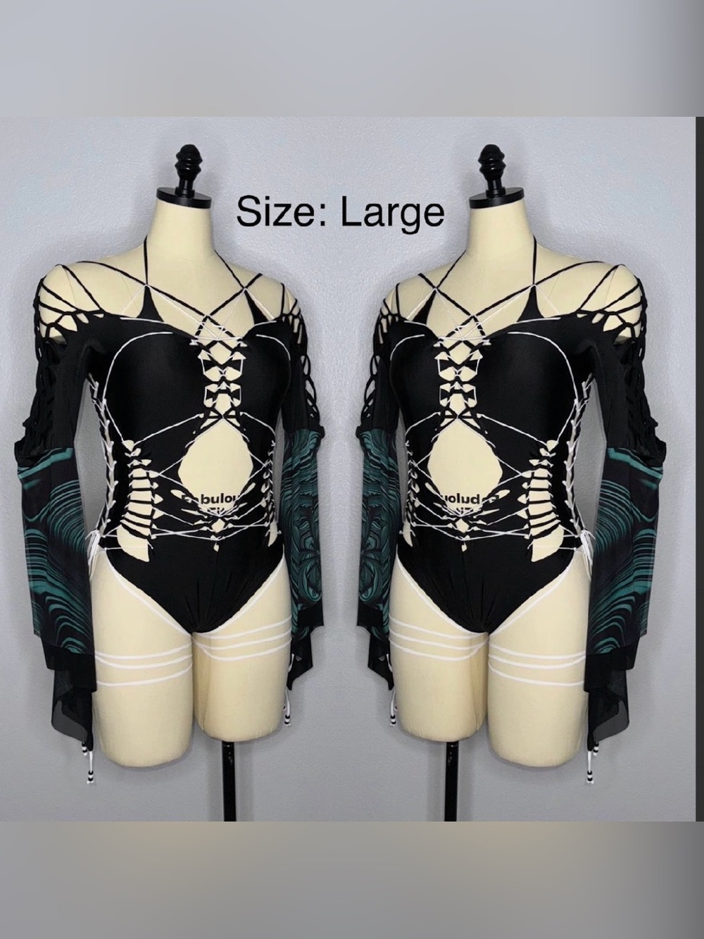 Xtaintedthreadsx Off The Shoulder Trippy Bodysuit Ravewear Size L